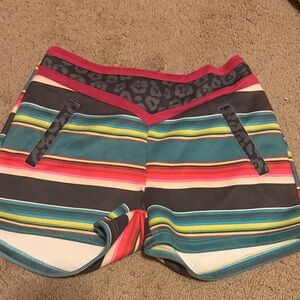 Crazy Train sz S Leopard Lagoon serape shorts